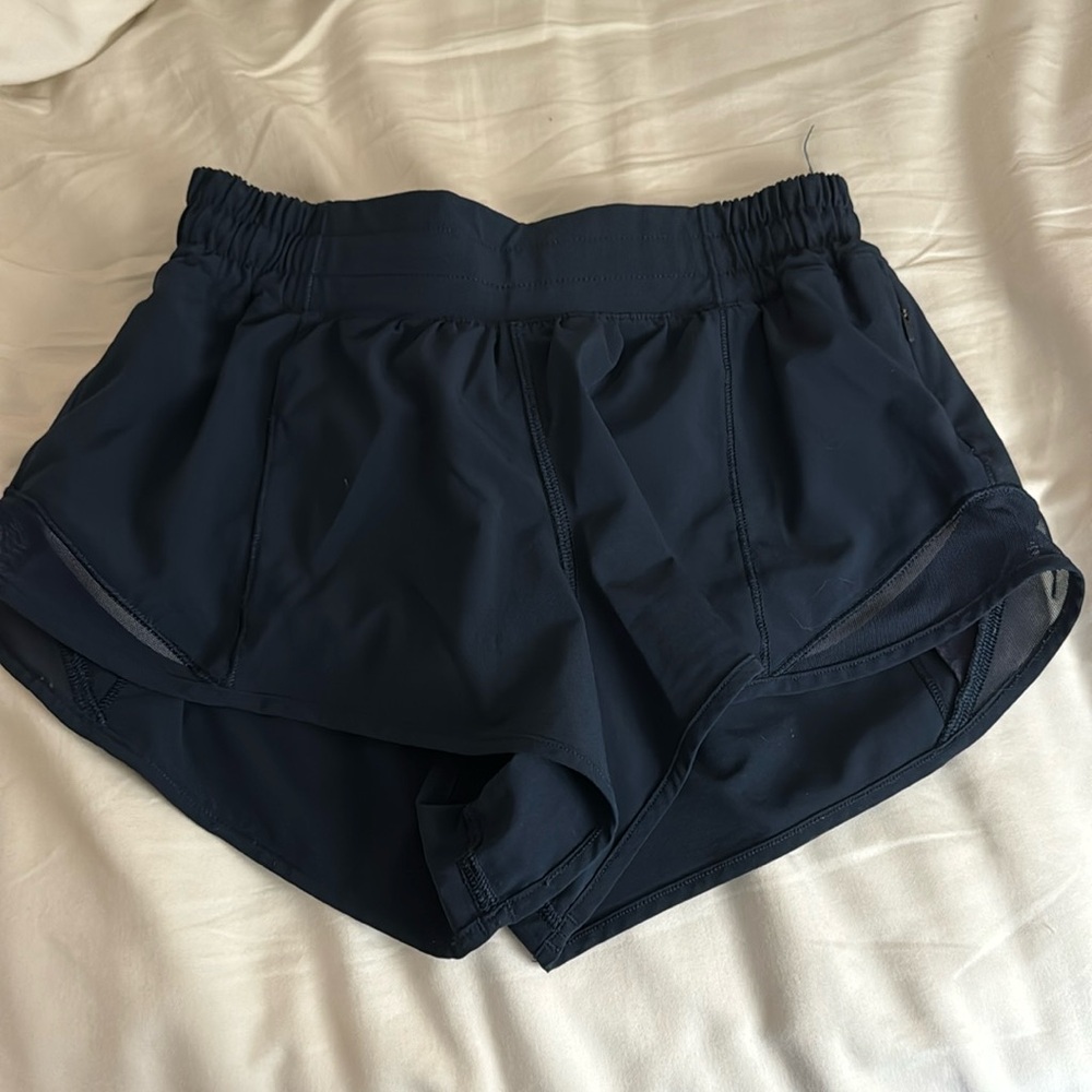 Navy Blue Lululemon Hotty Hot Shorts 2.5 - Size 4